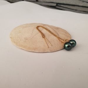 Tahitian pearl threader earrings made to order